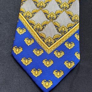 Gianni Versace Blue Gold Handmade Silk Tie - Spain